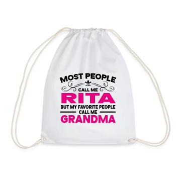 Rita Name Funny Personalized Grandma - Drawstring Bag - white - Front