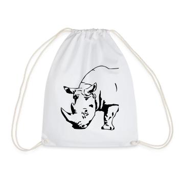Black Rhino - Turnbeutel - Weiß - Vorne