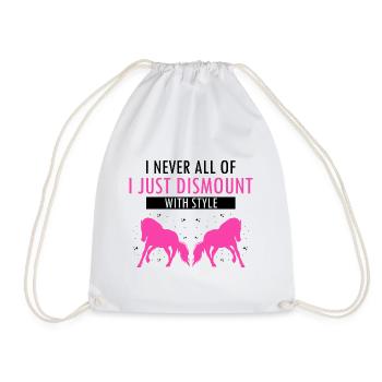 Vaulting Acrobatics Design and Equestrian Horse - Drawstring Bag - white - Front