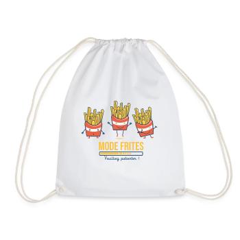 Mode frites Humour friterie baraque à frites - Sac de sport léger - blanc - Devant
