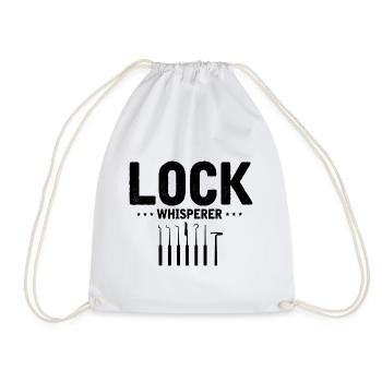 Schloss Flüsterer Locking Technician Design - Drawstring Bag - white - Front