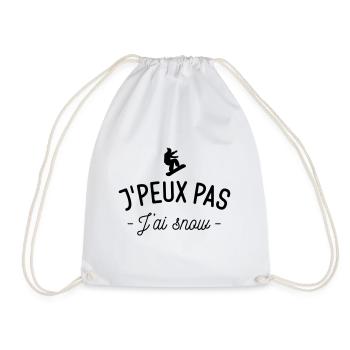 J'peux pas j'ai snow - Sac de sport léger - blanc - Devant