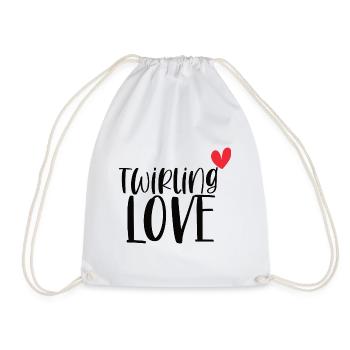 Twirling Love Rod Turning Sports Gift - Drawstring Bag - white - Front