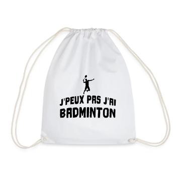 J'peux pas j'ai badminton - Sac de sport léger - blanc - Devant