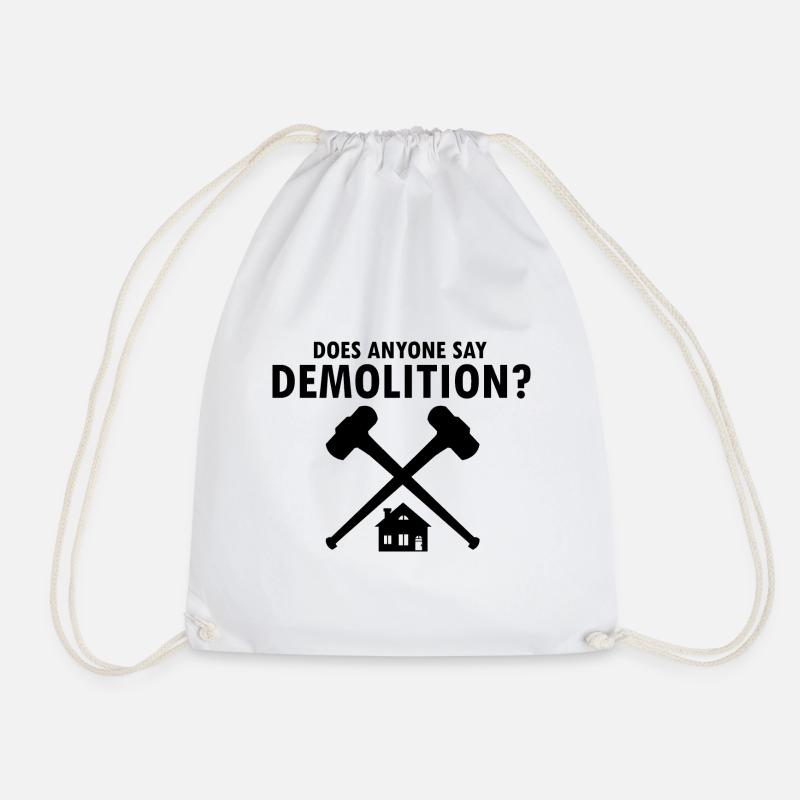 House demolition and house renovation - Drawstring Bag - white