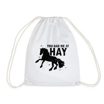Clydesdale Design for Clydesdale Riders - Drawstring Bag - white - Front