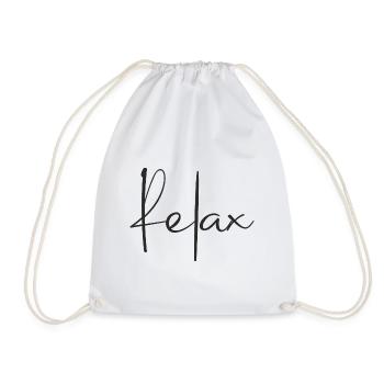 Relax statement - Drawstring Bag - white - Front