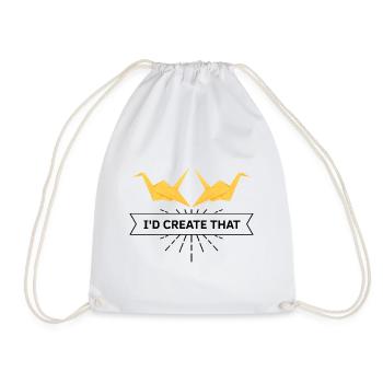 Conception d'origami japonais et origami kirigami - Sac de sport léger - blanc - Devant