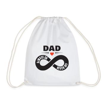 Dad Always On Never Off Papa Shirt Vatertag - Turnbeutel - Weiß - Vorne