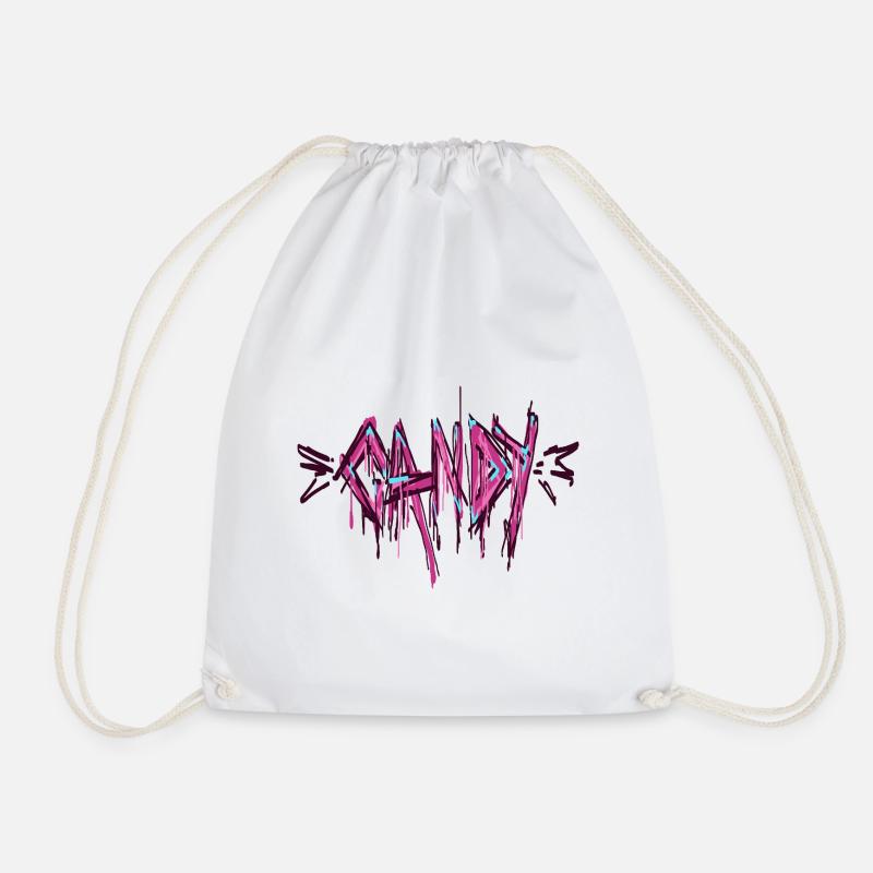 Candy inscription - Drawstring Bag - white