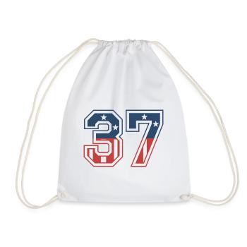 Number 37 USA - Drawstring Bag - white - Front