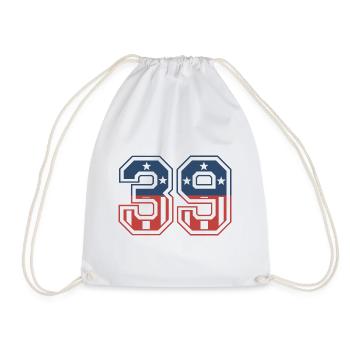 Number 39 USA - Drawstring Bag - white - Front