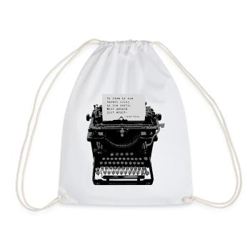 Oscar Wilde Quote on Old Remington 10 Typewriter - Drawstring Bag - white - Front