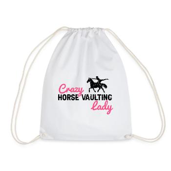 Vaulting Acrobatics Design and Equestrian Horse - Drawstring Bag - white - Front