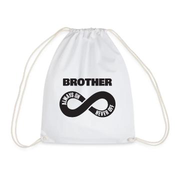 Brother Always On Never Off Brother Love Shirt - Drawstring Bag - white - Front