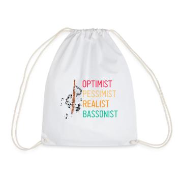 Bassoon Wind Instrument Design for Bassoonist - Drawstring Bag - white - Front