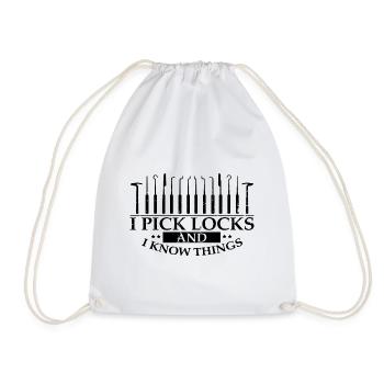 Lockpicking Lock Picking Unlock Service Designs - Drawstring Bag - white - Front