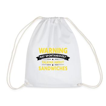 Day and Night Sandwich Food Gift FastFood - Drawstring Bag - white - Front