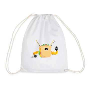 Sandwich Ninja Karate Warrior Japan Geschenk - Turnbeutel - Weiß - Vorne