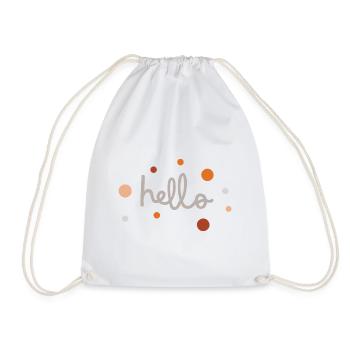 Hello Cute Minimal Typography Soft Aesthetic Desig - Drawstring Bag - white - Front