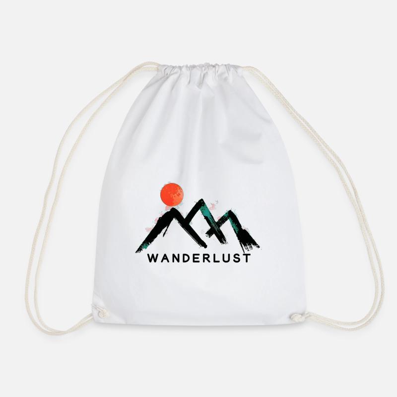 Urban Mountain - Nature Vibes by Free Art - Drawstring Bag - white