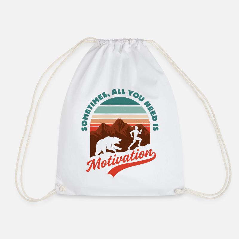 All You Need Is Motivation - Drawstring Bag - white