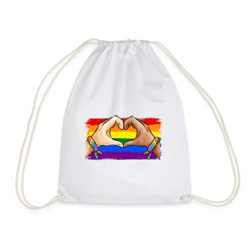 Welt Flüchtlingstag Menschenrechte Antirassismus E - Drawstring Bag - white - Front