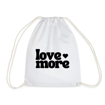 love more - Drawstring Bag - white - Front
