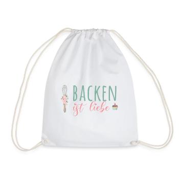 Backen ist Liebe! - Turnbeutel - Weiß - Vorne
