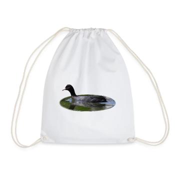 Eurasian Coot - Drawstring Bag - white - Front