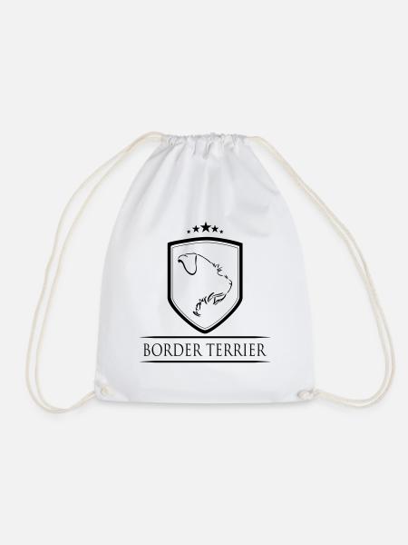 BORDER TERRIER WAPPEN - Turnbeutel - Weiß