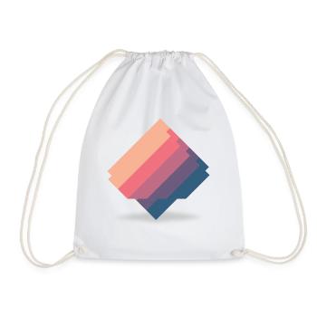 Red stripes shadow - Drawstring Bag - white - Front