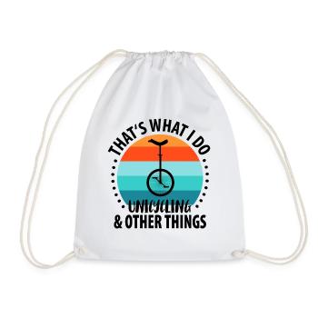 Unicycle Unicyclist Unicyclist - Drawstring Bag - white - Front