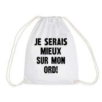 je serais mieux sur mon ordi - Sac de sport léger - blanc - Devant