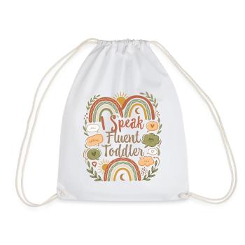 Speak Fluent Toddler Rainbow Tee - Drawstring Bag - white - Front
