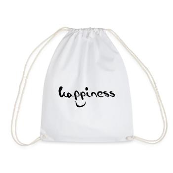 happiness, Glück - Turnbeutel - Weiß - Vorne