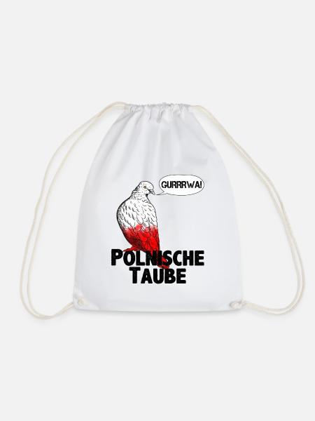 Polnische Taube Gurrrwa Schimpfwort lustig Polen - Turnbeutel - Weiß