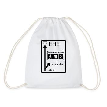 Last exit before marriage Bachelor party - Drawstring Bag - white - Back