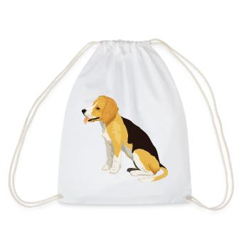 Schwarzer gelber Hund Beagle Haustier Tier Säugetier Fell - Turnbeutel - Weiß - Hinten