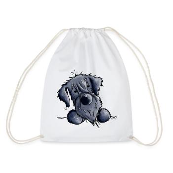 Knuffiger Schnauzer - Turnbeutel - Weiß - Hinten