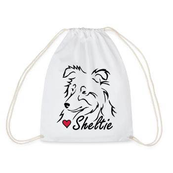 Sheltie ❤ - Turnbeutel - Weiß - Hinten