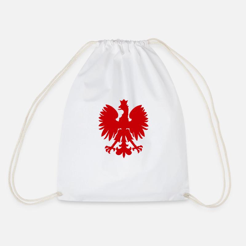 Simple Polish eagle-Red - Drawstring Bag - white