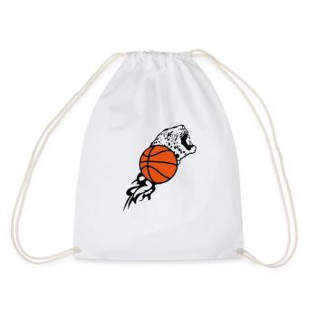 ball basketball tiger flamme1 - Drawstring Bag - white - Back
