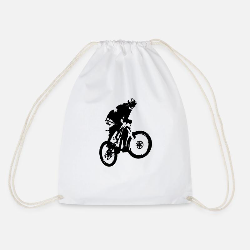 Mountain biker jump - Drawstring Bag - white