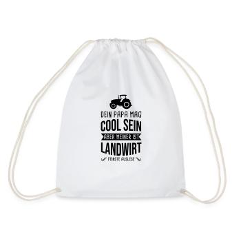 Farmer Cool Papa Farmer with Tractor Gift - Drawstring Bag - white - Back