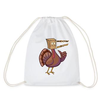 Thanksgiving Funny Turkey Fake Cat Retro Miau - Turnbeutel - Weiß - Hinten