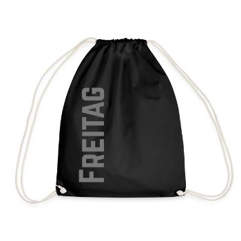 Friday weekday as text - Drawstring Bag - black - Front