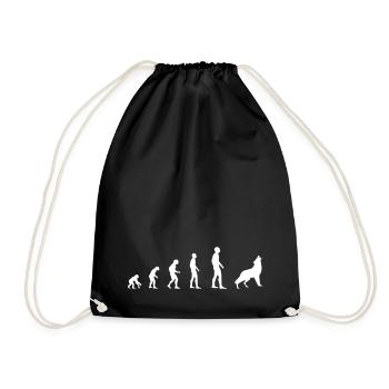Wolf – Evolution - Drawstring Bag - black - Front
