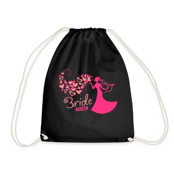 Herzwolken - Braut - Bride to be - Drawstring Bag - black - Front