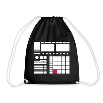 DRUM MACHINE SAMPLER COMPUTER PADS - Drawstring Bag - black - Front